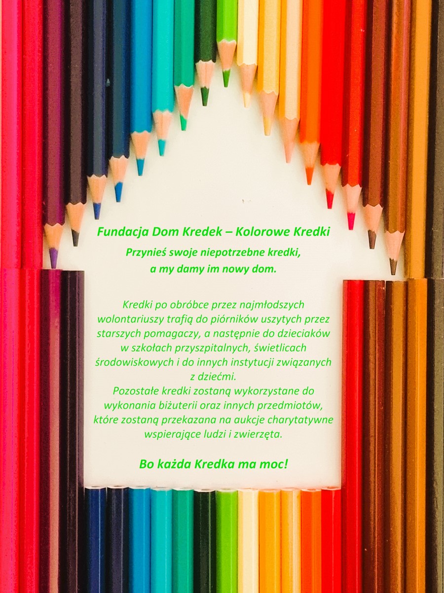 plakat zawierający informacje o zbi&oacute;rce kredek