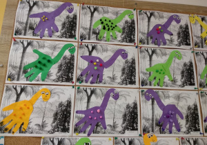 Praca plastyczna - Dinozaury.