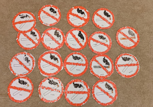 15 Praca plastyczna - znak zakazu palenia