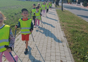 15 Przedszkolaki na spacerze z kijkami