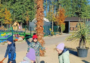19 Dzieci bawią się taczkami i przewożą dynie