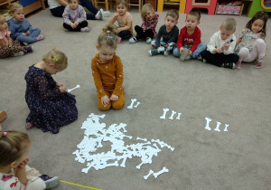 Kropelki podczas przeliczania psich kości - ćwiczenia matematyczne.