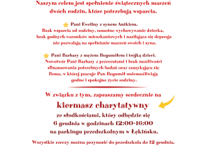 Plakat zawierający informacje o zbiórce
