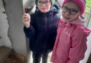 Dzieci zwiedzają kurnik