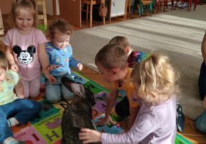 04. Dziewczynka głaska królika.