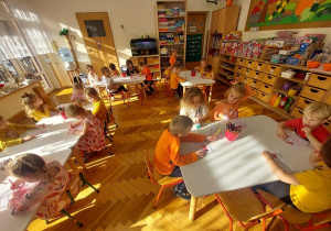 Skupione Kropelki podczas kolorowania.