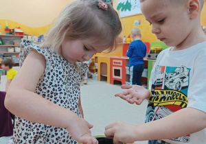 17. Przedszkolaki sadzą rośliny.