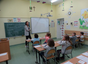 Lekcja matematyki w SP w Łękińsku